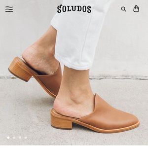 Soludos Venetian Mule tan leather size 6